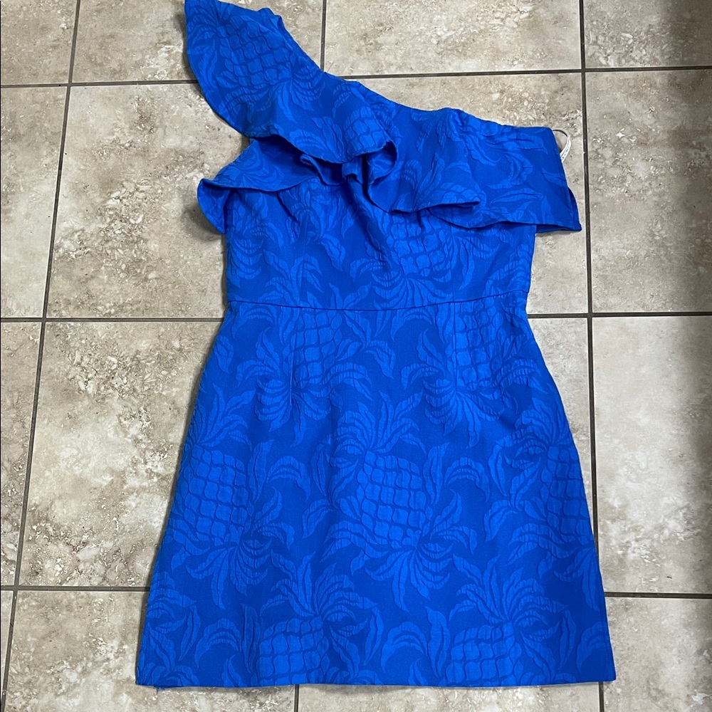 Lilly Pulitzer Vibrant Blue One-Shoulder Jumpsuit